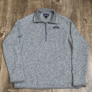 Patagonia Better Sweater 1/4 Zip Fleece Pullover Birch White